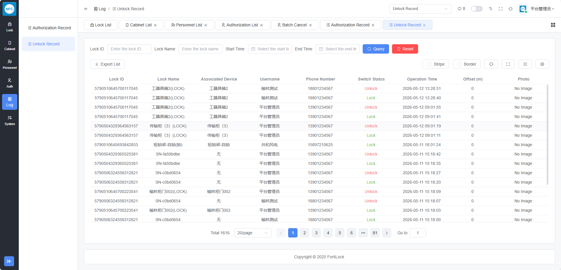 Unlock Records Interface